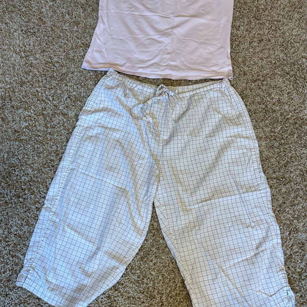 Brooks Brothers Light Pink Camisole and capris bottom cotton PJs